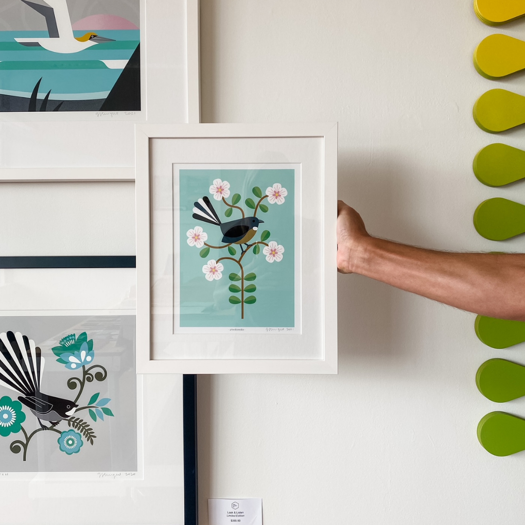 pīwakawaka - A4 Framed
